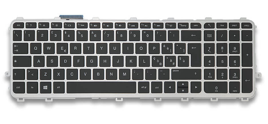 Tastiera Italiana per HP ENVY 15-J 17-J NERA CON FRAME SILVER