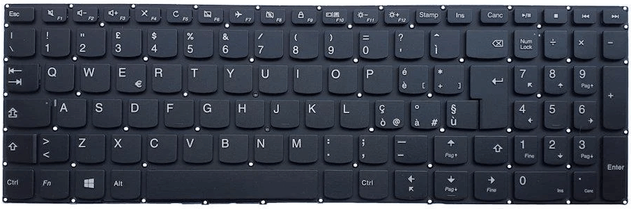 Tastiera Italiana per Lenovo V110-15AST 80TD, V110-15IAP 80TG, V110-15IKB 80TH, V110-15ISK