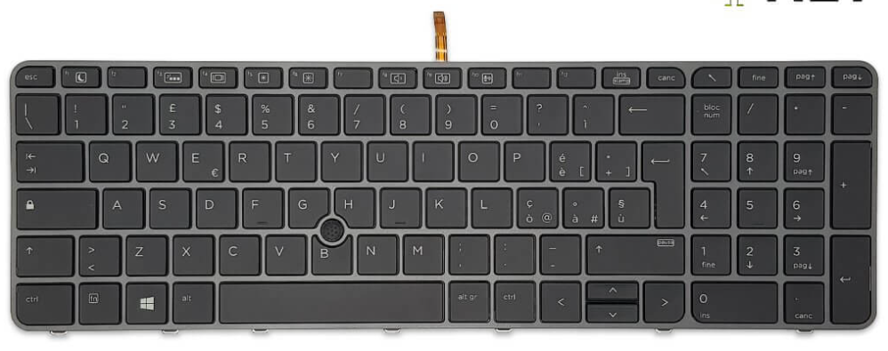 Tastiera Italiana per HP EliteBook 755 G3 - Nera, frame grigio, retroilluminata