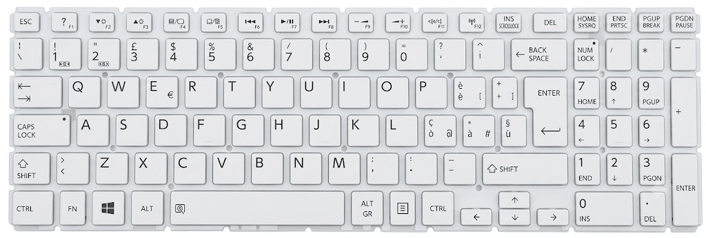 Tastiera Italiana per Toshiba SATELLITE E50-A L50-A L70-B M50-A S50-A S70-A S70-B – BIANCA
