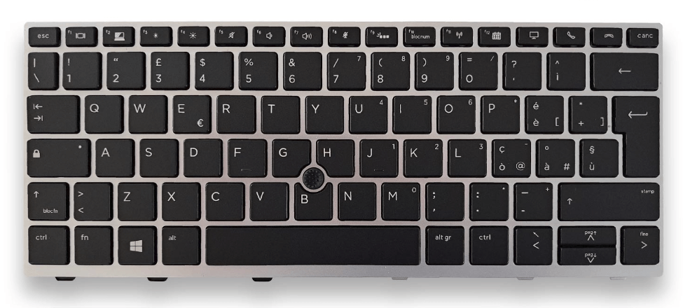 Tastiera Italiana per HP EliteBook 830 G6 - Frame Silver, Poinstick, Retroilluminata