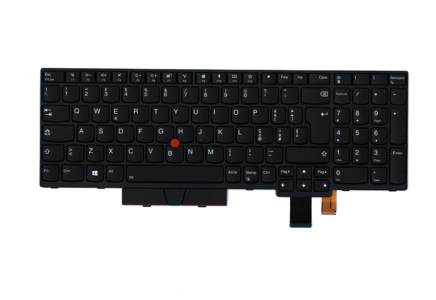 Tastiera Italiana per Lenovo ThinkPad T580 20L9002GIX - Retroilluminata, con trackpoint