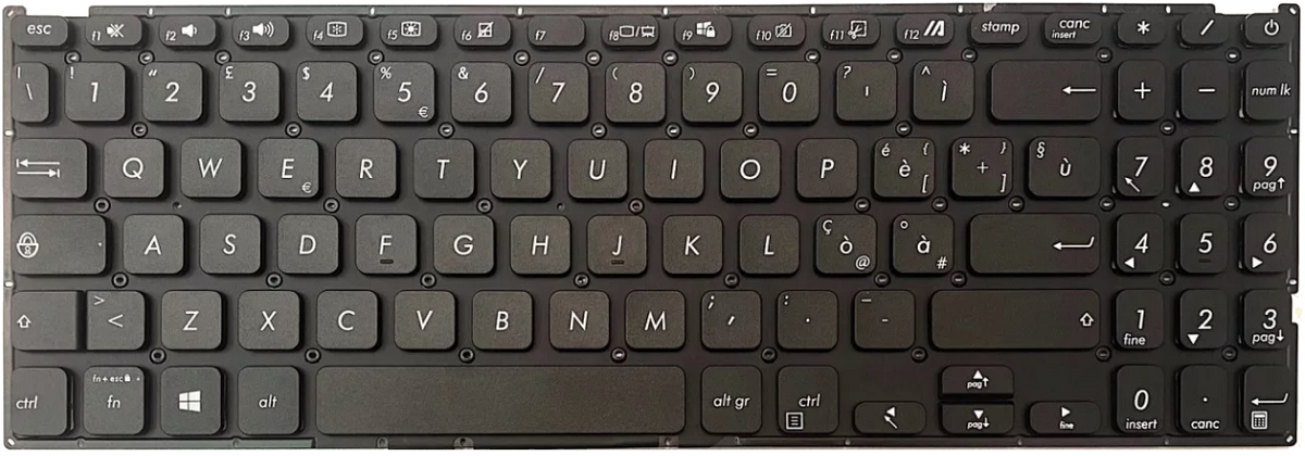 Tastiera Italiana per ASUS F515EA - Nera