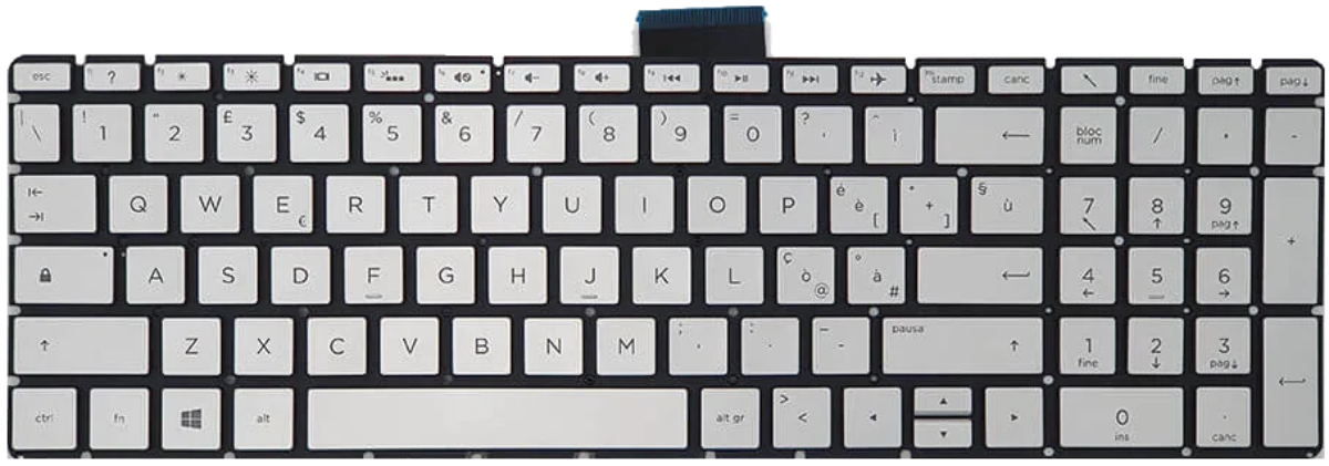 Tastiera Italiana per HP 15s-fq1001sl (2K1T5EA) - Silver, Retroilluminata