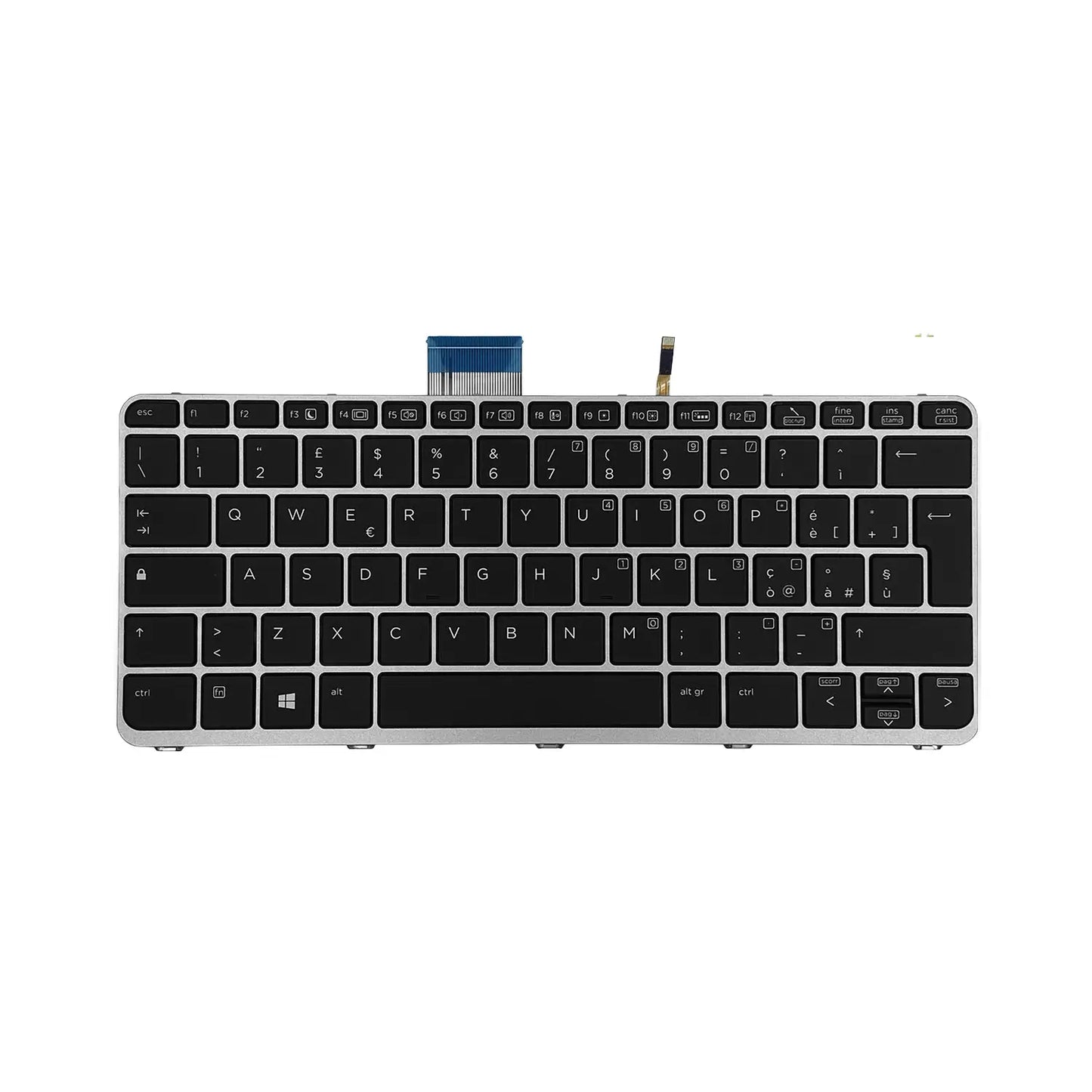 Tastiera Italiana per HP EliteBook Folio 1020 G1 - Nera, con cornice silver