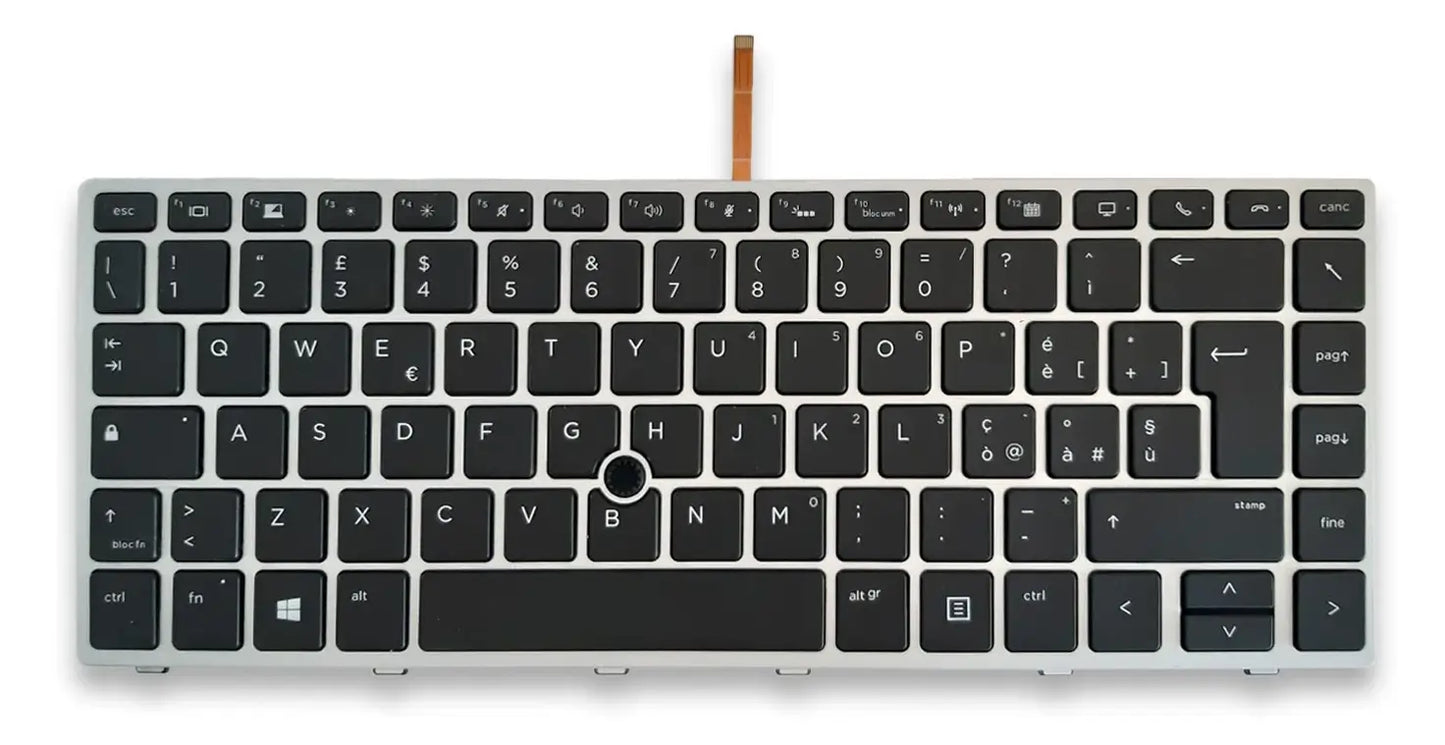 Tastiera Italiana per EliteBook 840 G6 (6XD48EA) - Nera, frame silver, con trackpoint, retroilluminata