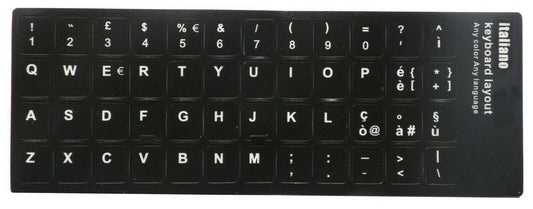 Set stickers adesivi tasti layout italiano - Nero