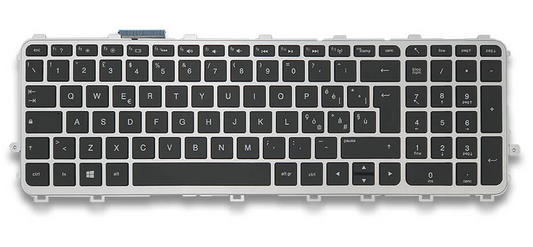 Tastiera Italiana per HP ENVY 15-J 17-J NERA CON FRAME SILVER