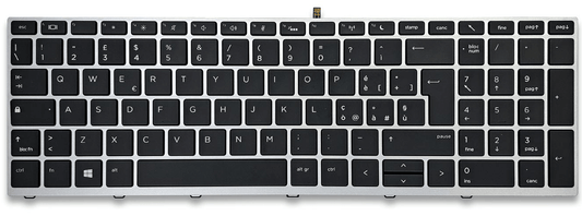 Tastiera Italiana per HP ProBook 650 G4 - Nera, Retroilluminata, senza Trackpoint, cornice argento