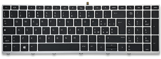 Tastiera per HP ProBook 650 G5 - Nera, Retroilluminata, senza Trackpoint, cornice argento