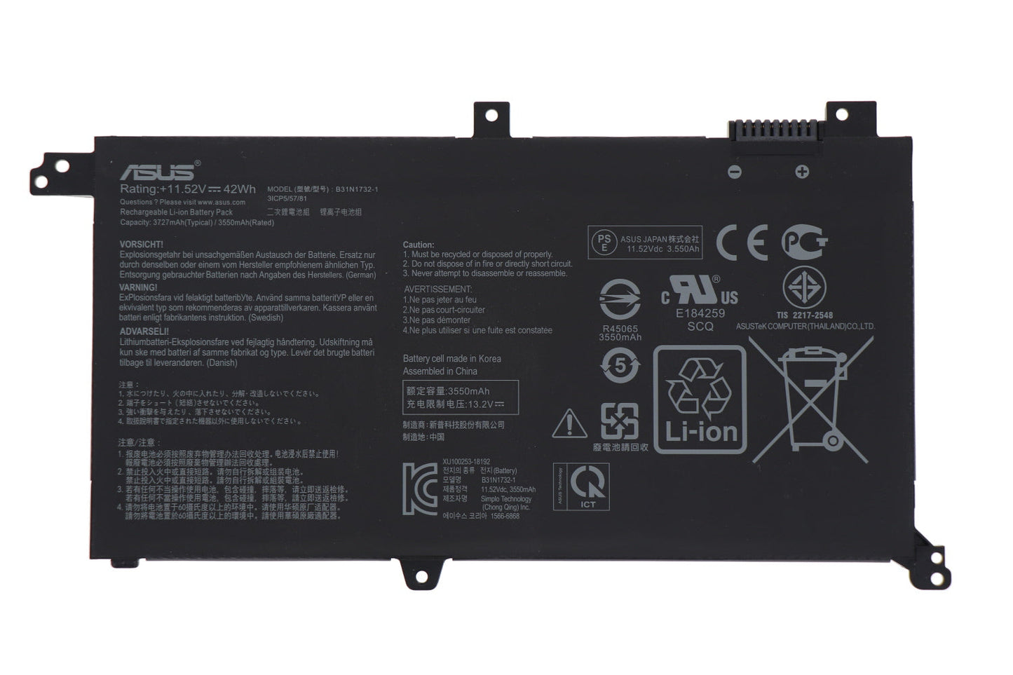 Batteria Originale ASUS sostituisce 0B200-02960000