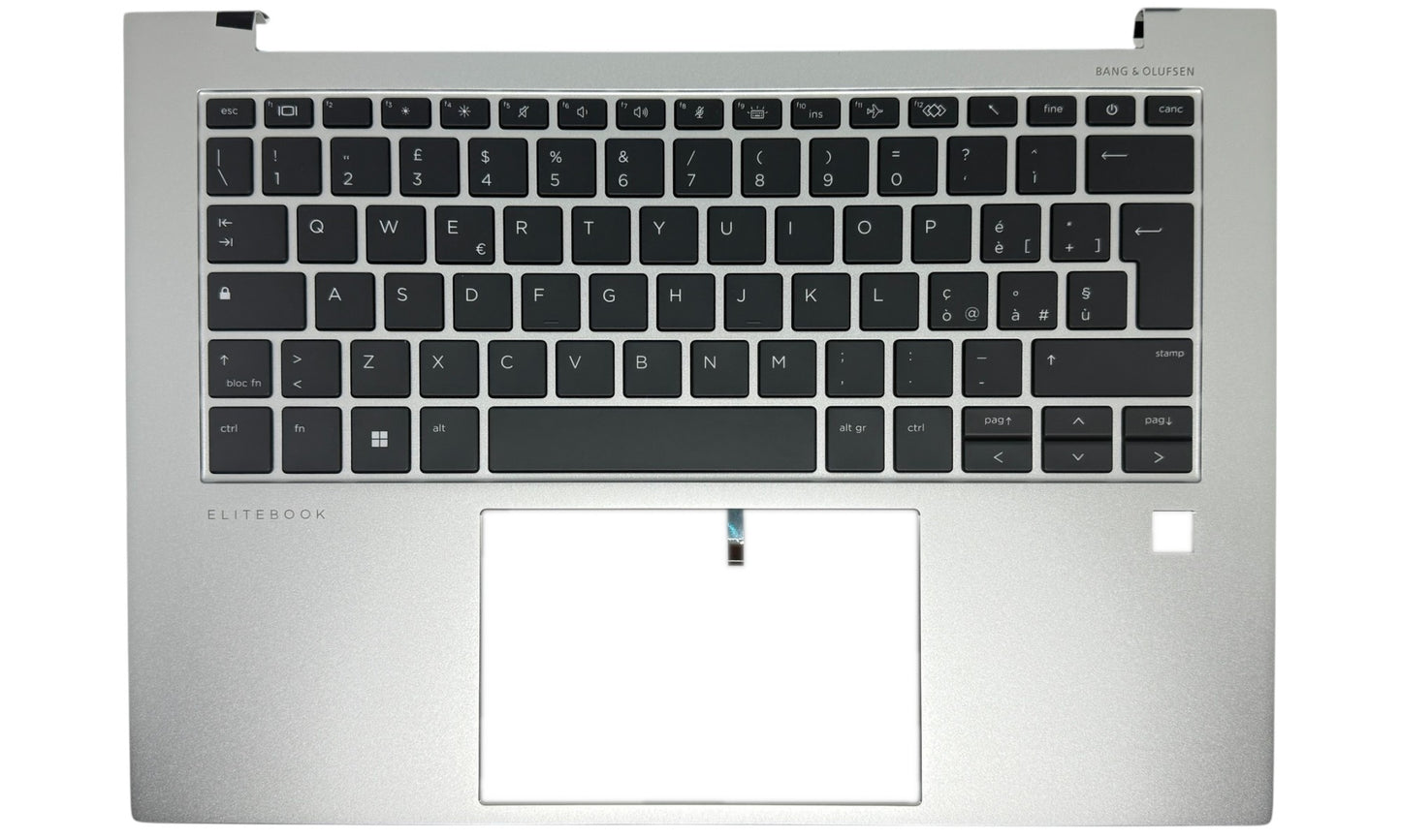 Tastiera Italiana Top Cover Originale HP sostituisce N14786-061 - Nera/Silver, Retroilluminata, con Fingerprint