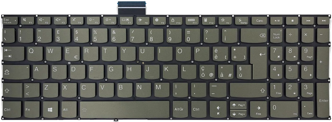 Tastiera Italiana per  Lenovo Ideapad 5-15IIL05 81YK00UNIX - Grigia