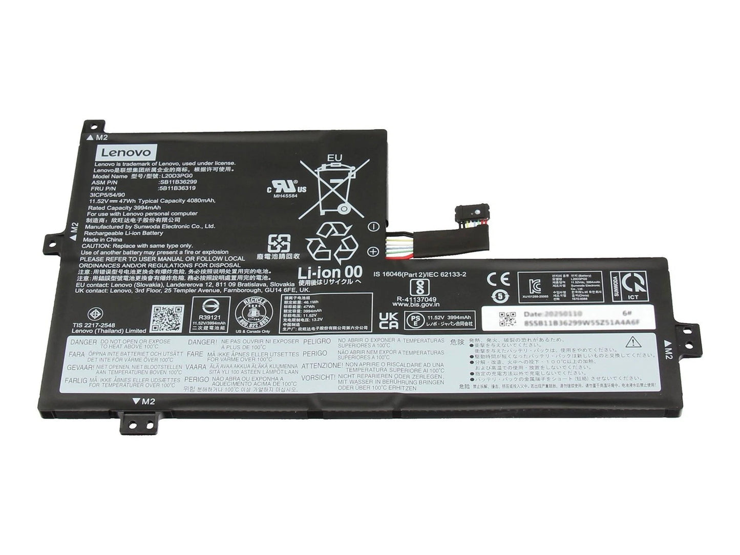Batteria Originale Lenovo sostituisce 5B11B36310