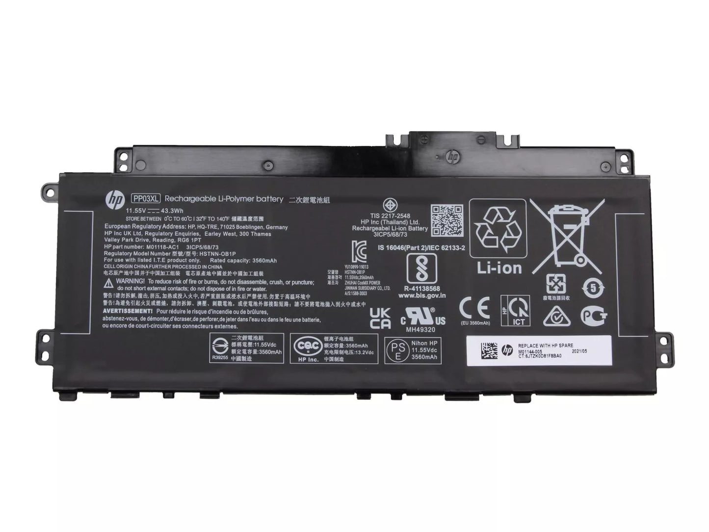 Batteria Originale HP sostituisce M01144-005