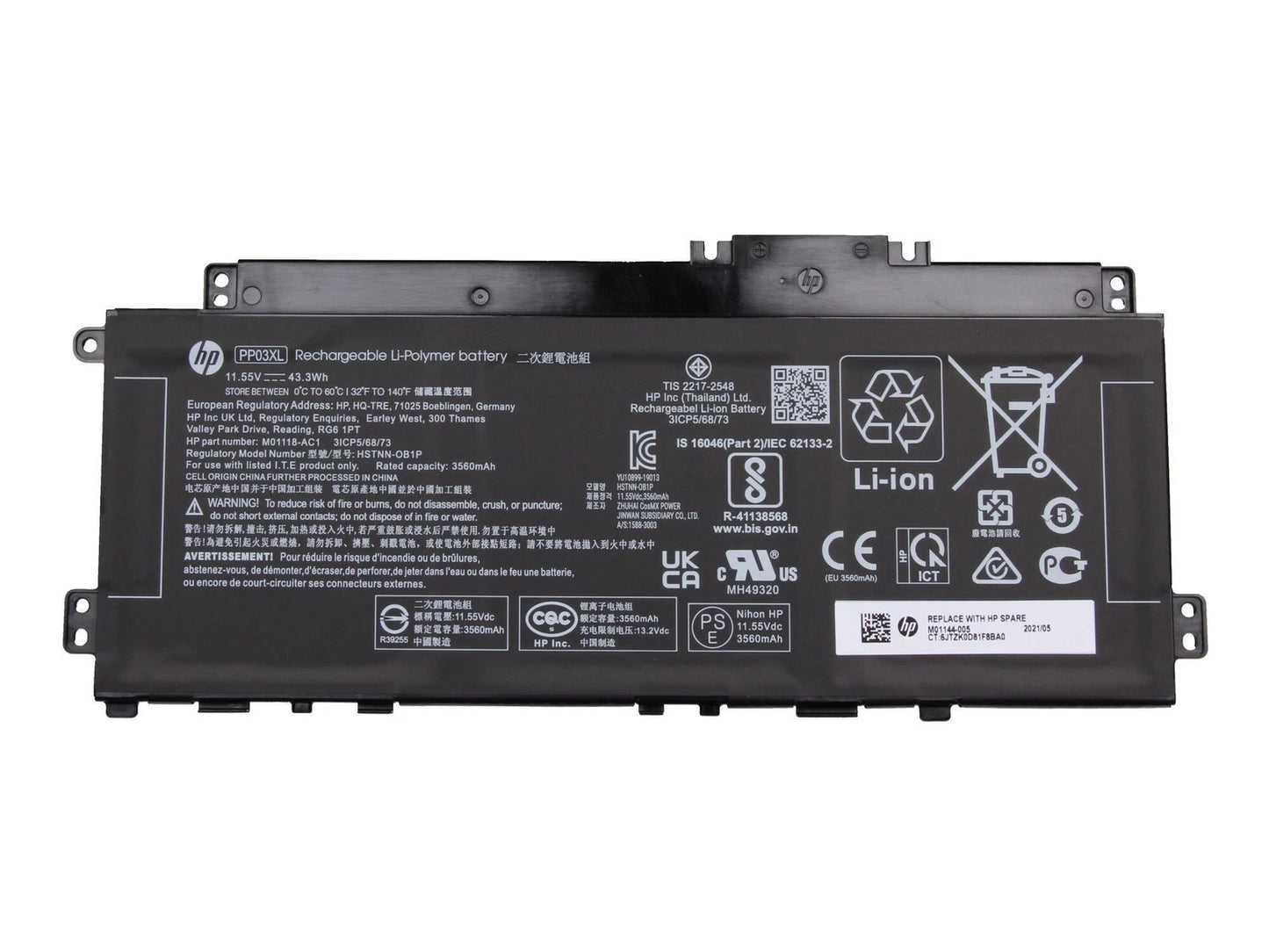 Batteria Originale HP sostituisce PP03XL