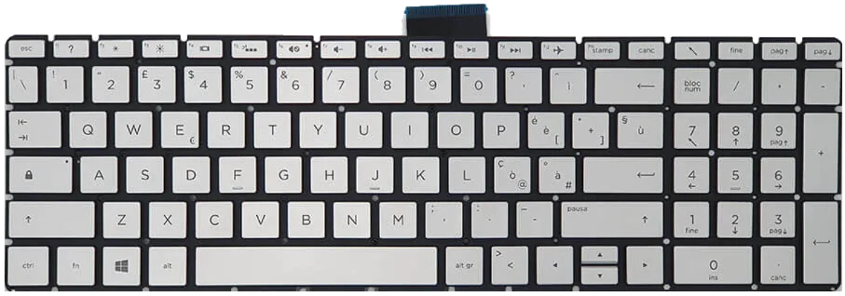 Tastiera Italiana per HP 15s-eq2008nl (40M51EA) - Silver, senza retroilluminazione