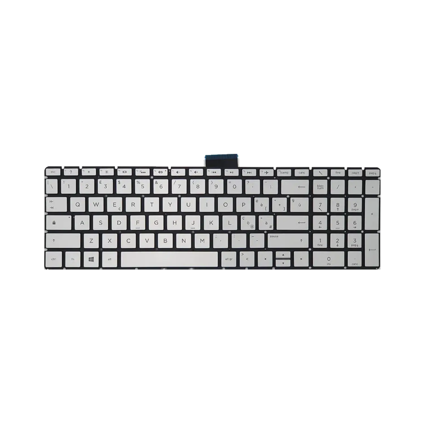 Tastiera Italiana per HP 15-bw062nl (3FY65EA) - Silver, Retroilluminata
