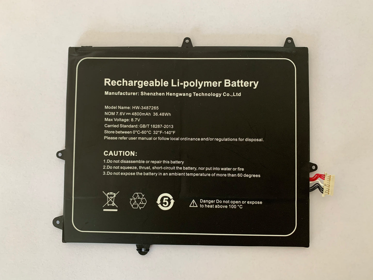 Batteria sostituisce HW-3487265 4800mAh 8,7V
